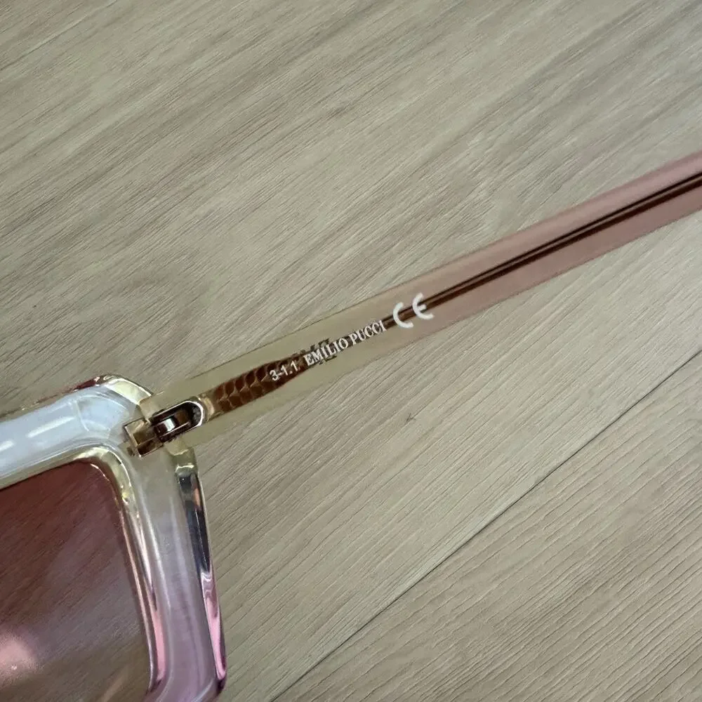 Emilio Pucci EP2175 Oversized Square Sunglasses Pink Ombre Gradient w/ Case